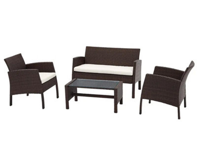 Nevada Conversation Set - H38 x W80 x L45 cm - Brown
