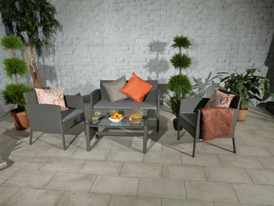 Nevada Conversation Set - H38 x W80 x L45 cm - Brown - 7