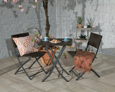 Nevada Folding Bistro Set - Brown