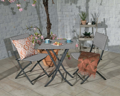 Nevada Folding Bistro Set - Grey