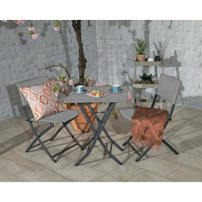 Nevada Folding Bistro Set - Grey
