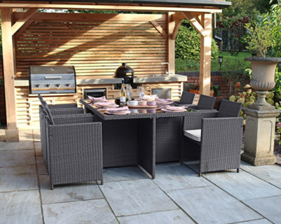 6 piece rattan cube garden furniture sale