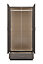 Nevada Mirrored 2 Door 1 Drawer Wardrobe - L52 x W78 x H182.5 cm - Black Wood Grain