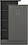 Nevada Petite Open Shelf Wardrobe - L52 x W90 x H145 cm - 3D Effect Grey