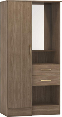 Nevada Vanity 1 Door Wardrobe Rustic Oak Effect