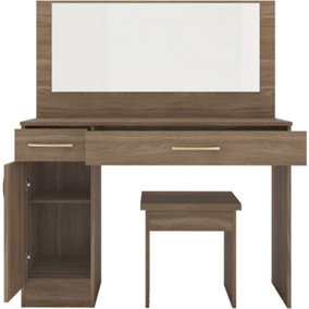 Nevada Vanity/Dressing Table Set - Rustic Oak Effect