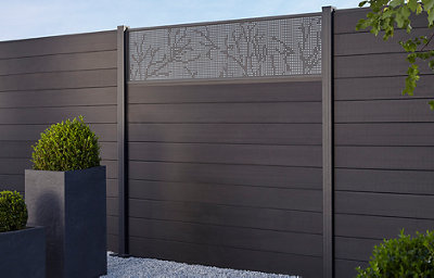 The neva modular fence slats, featuring a tongue-and-groove design for modular assembly, UV-protected and mould-resistant composite material, ideal for creating custom-height panels in the Neva fencing system.