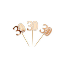 Neviti 30th Birthday Party Picks (Pack of 10) Rose Gold (One Size)