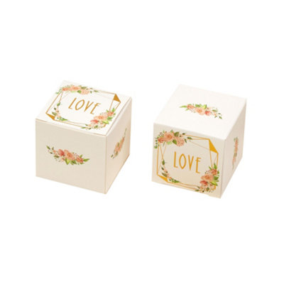 Neviti Love Geometric Floral Gift Boxes (Pack of 10) Cream (One Size)