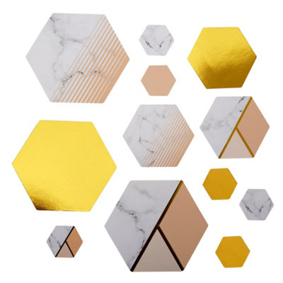Neviti Marble Party Table Cover (Pack of 100) Gold/Peach/White (One Size)