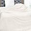 Nevni Decorative Rustic Cotton King Size Throw Blanket For Sofa, Bed, Armchair, Couch Settee 225 x 250 cm - Ivory