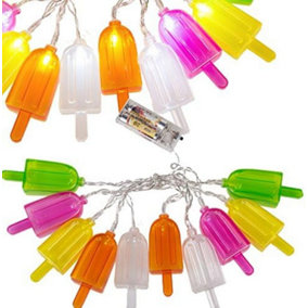 New 10 Led Ice Lolly Colour Fairy Light Novelty Lights Indoor String Party