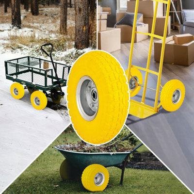 New 10" Pneumatic Sack Truck Trolley Wheel Barrow Yellow Tyre