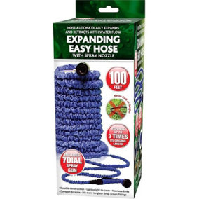 New 100ft Magic Snake Expanding Water Hose Pipe With Spray Nozzle Garden Outdoor