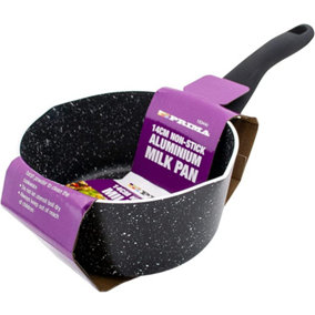 New 14cm Non Stick Aluminum Milk Pan Cooking Kitchen Dishware Black Marble Effect
