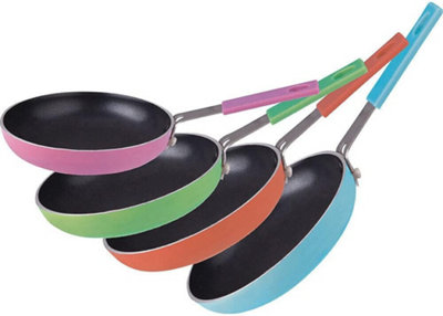 New 14cm Non Stick Frying Pan Kitchen Breakfast Cooking Lightweight Frypan Assorted Colours