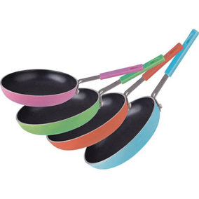 New 14cm Non Stick Frying Pan Kitchen Breakfast Cooking Lightweight Frypan Assorted Colours