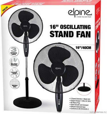 New 16" Oscillating Stand Fan Desk Pedestal Standing Electric Cooling