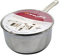 New 16cm Saucepan With Glass Lid Stainless Steel Pot Cooking Dish