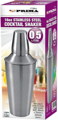 New 16oz Stainless Steel Cocktail Shaker 0.5l Mixer Party Bar Mixing Tin Drinks