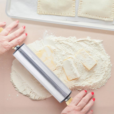 New 19 Inch Rolling Pin Stainless Steel Non Stick Roller Cooking Food ...
