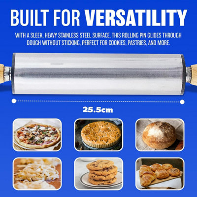 New 19 Inch Rolling Pin Stainless Steel Non Stick Roller Cooking Food ...
