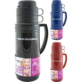 New 1l Flask Hot Cold Tea Drink Thermos Camping Vacuum Bottle Travel Glass Lined