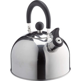 New 2.5l Stainless Steel Aluminium Whistling Kettle Silver Phenolic Handle