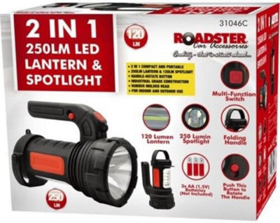New 2 In 1 Led Torch & Spotlight 250lm Work Security Light Lantern ...