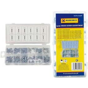 New 240pc Metal And Wood Screw Assortment Diy Set In Case Hardware Quality Storage