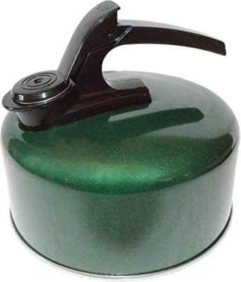 New 2l Aluminium Whistling Kettle Camping Home Cordless Lightweight Green