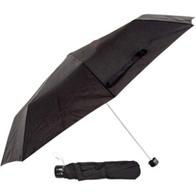 New 3 Fold Super Mini Outdoor Umbrella Black Folding Raining Winter Windproof