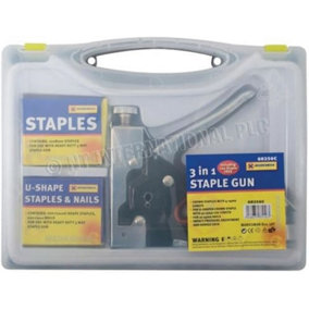 New 3 In 1 Staple Gun Heavy Duty Diy Hand Upholstery Comes With 600pc Staples Stapler Cable