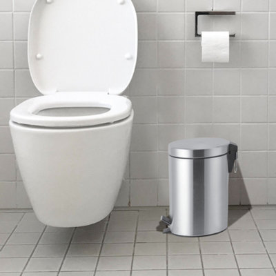 New 3 Litre Metal Chrome Pedal Bin Kitchen Toilet Rubbish Hygienic Home Paper Dustbin Boxed