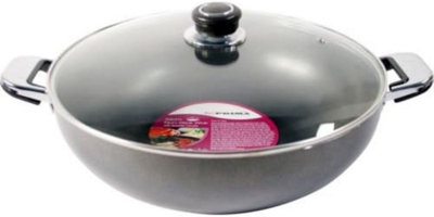 New 30cm Non Stick Aluminium Wok Set Saucepan Cooking Pan With Handles
