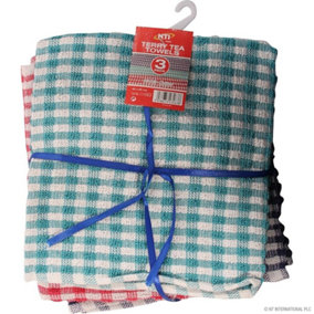 New 3pc Kitchen Towel Cloths Dish Cleaning Ribbon Crossed 45 X 65cm Reusable Diy