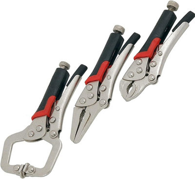 New 3pc Mini Grip Mole Locking Pliers Clamp Welding Car Garage Set Grip Handle