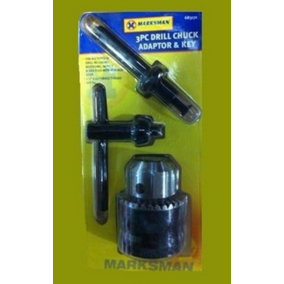 New 3pc Sds Drill Chuck Adaptor And Key For All Type Of Drill Multi Purpose Power Tool