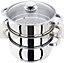 New 3pc Stainless Steel Steamer Cooker Set Pan Cooking Food Glass Lids Cookware