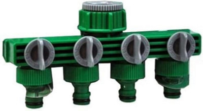 New 4 Way Tap Connector Adapter Garden Hose Pipe Adaptor Outlet Splitter