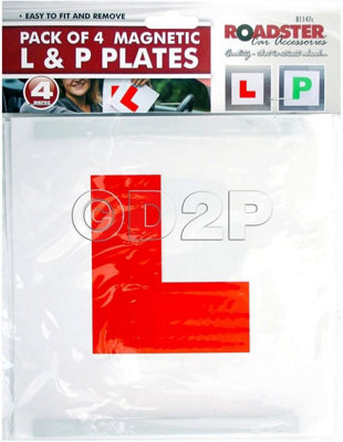 New 4 X L And P Car Plates Self Adhesive Magnetic Learning Passed