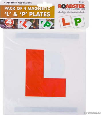 New 4 X L And P Car Plates Self Adhesive Magnetic Learning Passed