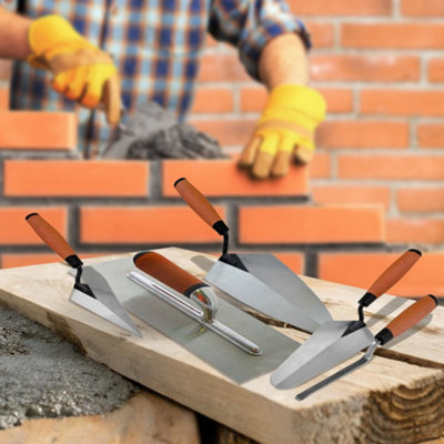 New 5pc Tradesman Trowel Set Brick Jointer Hand Brick Plastering Builders