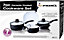 New 7pc Black Cookware Set Saucepan Kitchen Non Stick Stainless Steel Ceramic