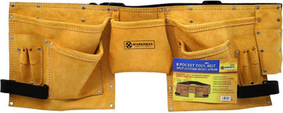 New 8 Pockets Professional Premium Tool Belt Large Double Tan Adjustable Leather