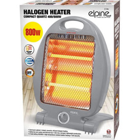 New 800W Halogen Heater Instant Heat Winter Warm 2 Bars Home Office Compact