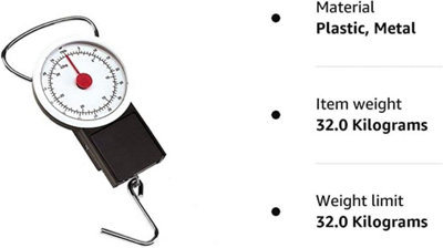 Accurate luggage scale for weighing suitcases and luggage. 32KG capacity.,  price tracker / tracking,  price history charts,  price  watches,  price drop alerts
