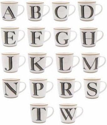 New Alphabet Mugs Letters Novelty Ceramic Coffee Tea Cup Drinking Xmas ...