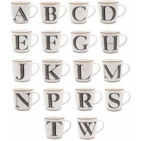 New Alphabet Mugs Letters Novelty Ceramic Coffee Tea Cup Drinking Xmas Gift Letter C