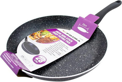 New Aluminum Deep Frypan Frying Pan Cooking Kitchen Handle Stir Cook Fry 28Cm